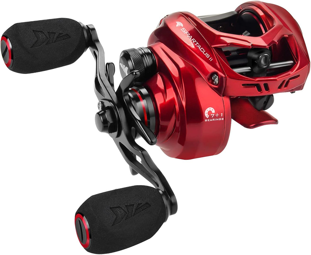 6oz Ultralight Baitcasting Fishing Reel, 17.6 LB Carbon Fiber Drag, 7.2:1 Gear Ratio, Pack of 2 A80306