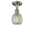 1 Light Semi Flush Mount Fixture Brushed Satin Nickel Clear R789462