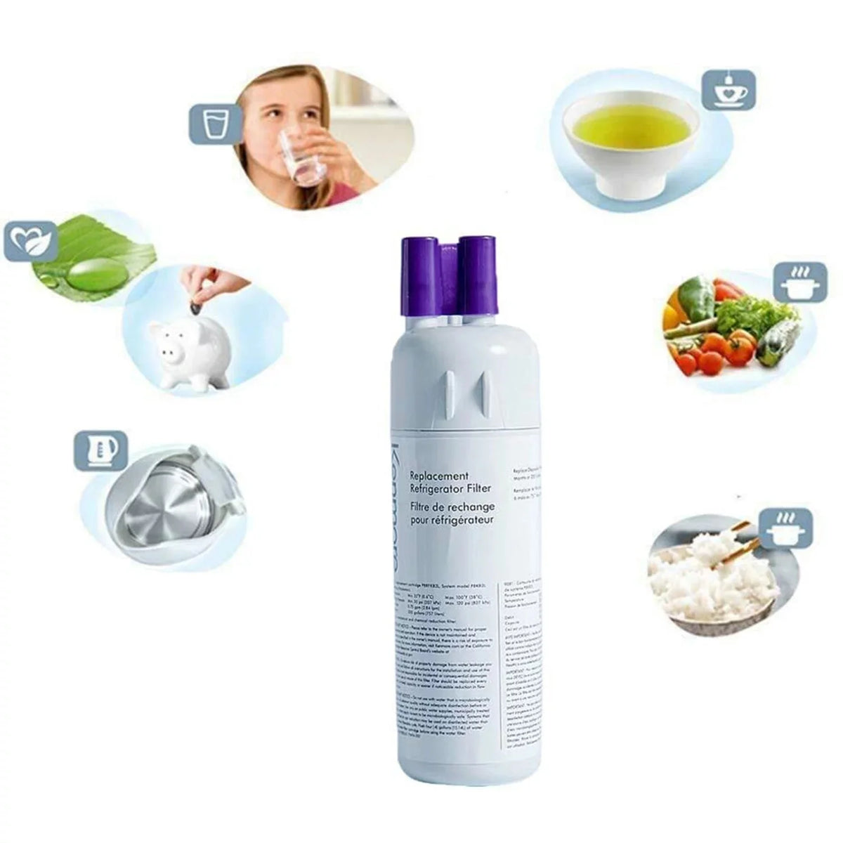 2 Pack Refrigerator Water Filter Replacement N617