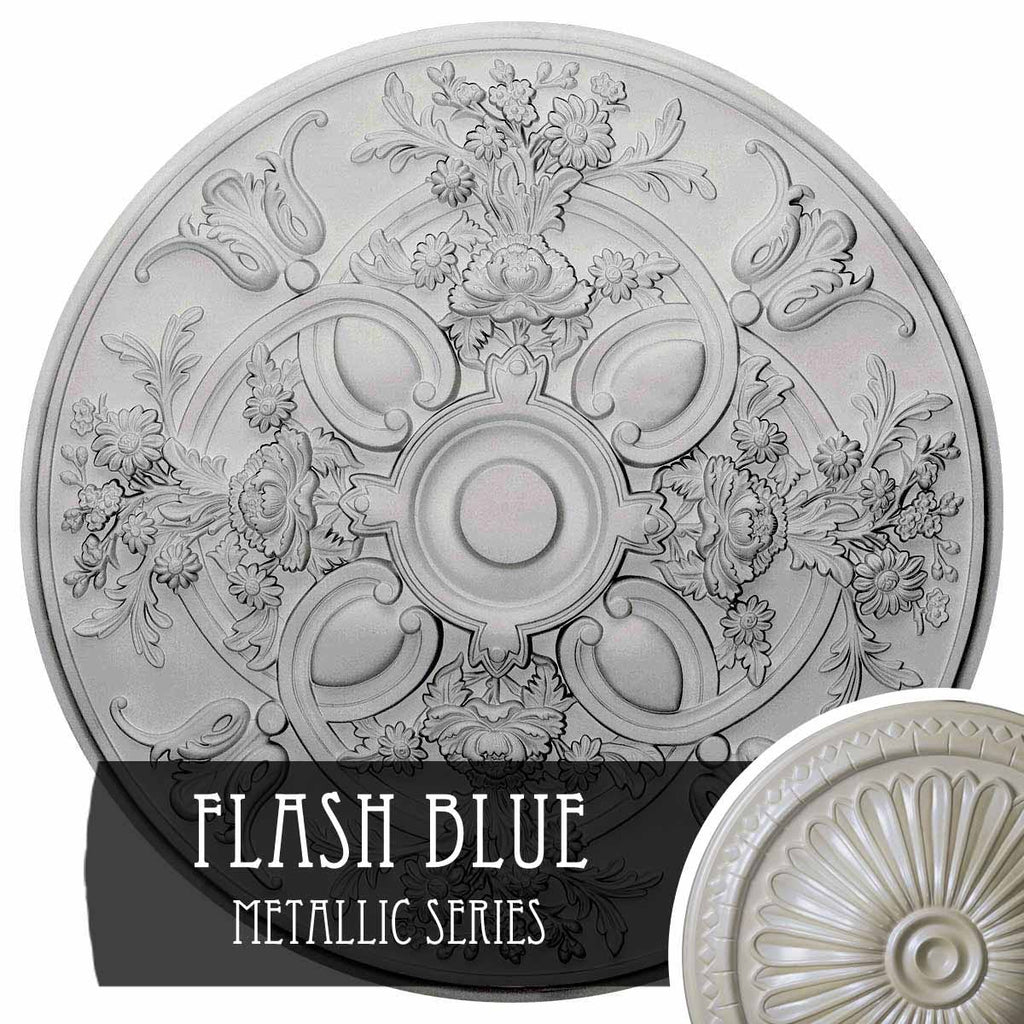 31 1/4x22OD x 2 1/4x22P Hand-Painted Ceiling Medallion D32443