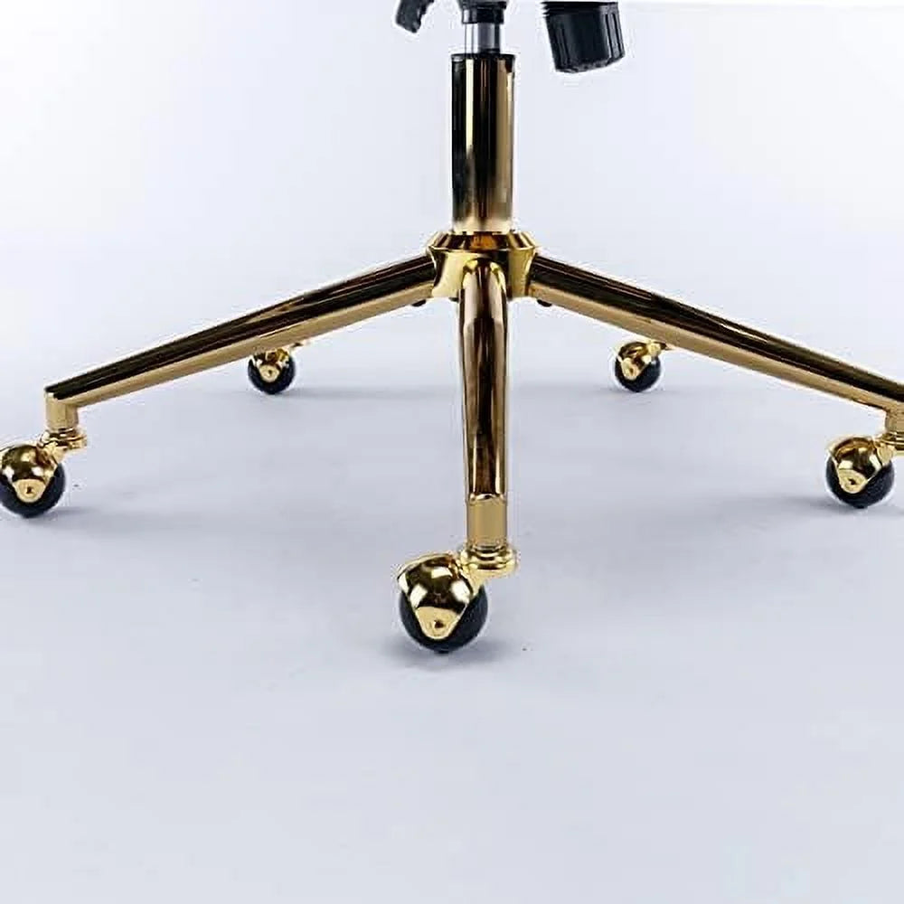 Beige Armless Adjustable Swivel Chair with Wheels E801