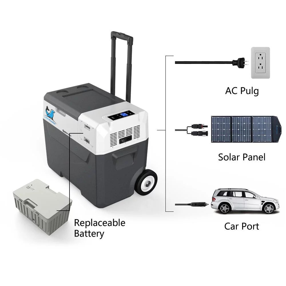 Portable Solar Fridge/Freezer 42 Quarts and 90W Solar Panel B626