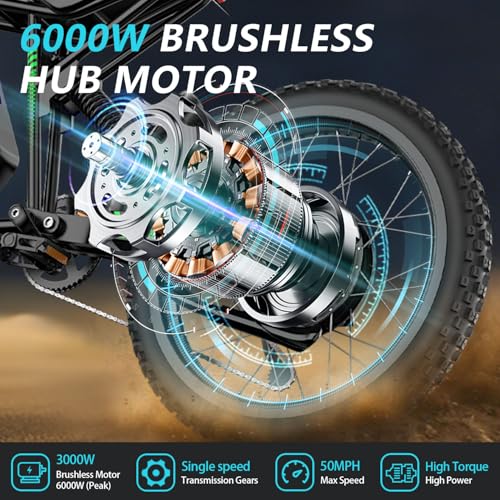 4000W 60V25Ah Electric Dirt Bike with 19'' Tire A9306