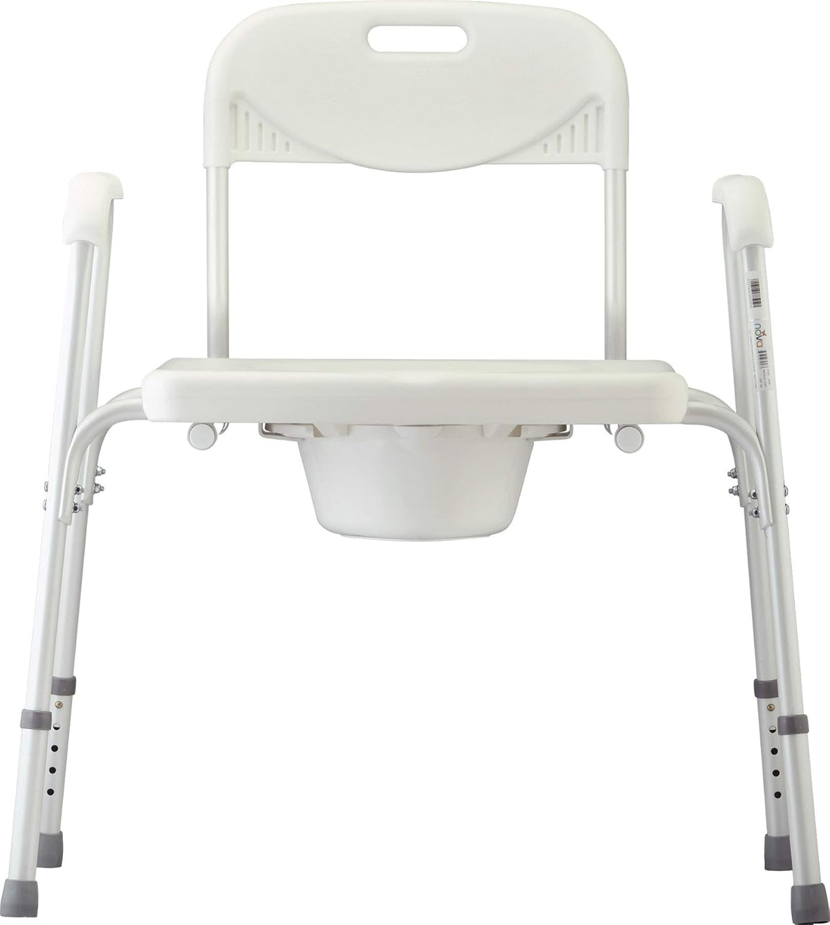 Heavy Duty Bedside Commode, Extra Wide Seat, White Y838849