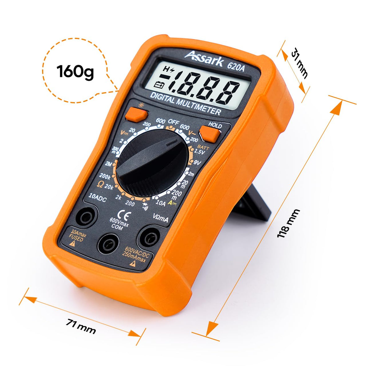 2000 Counts Digital Multimeter with Backlit LCD Display E559