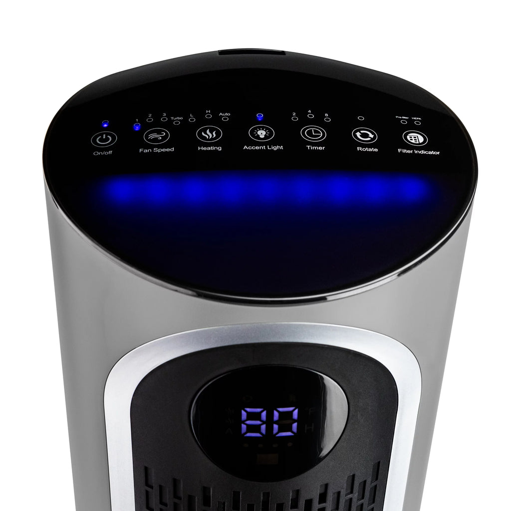 Gray 2 in 1 Air Purifier & Heater with HEPA Filtration X891