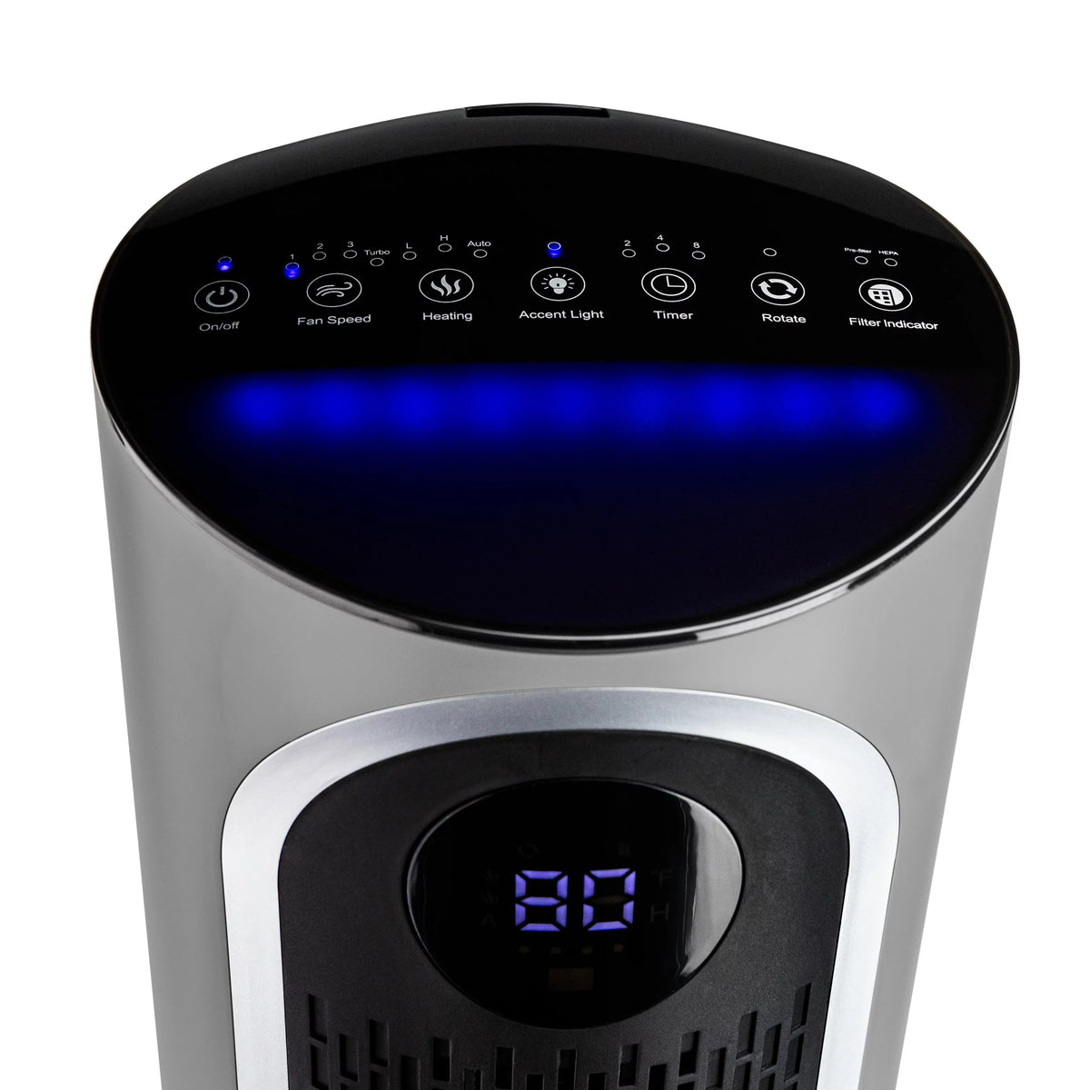 Gray 2 in 1 Air Purifier & Heater with HEPA Filtration X891