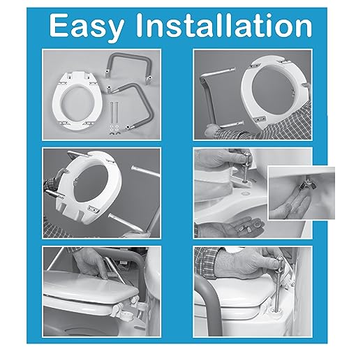 3.5 Inch Raised Toilet Seat with Arms White O614158