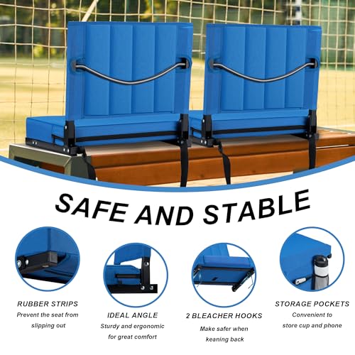 Black Padded Portable Folding Stadium Chair (2pcs) U767525
