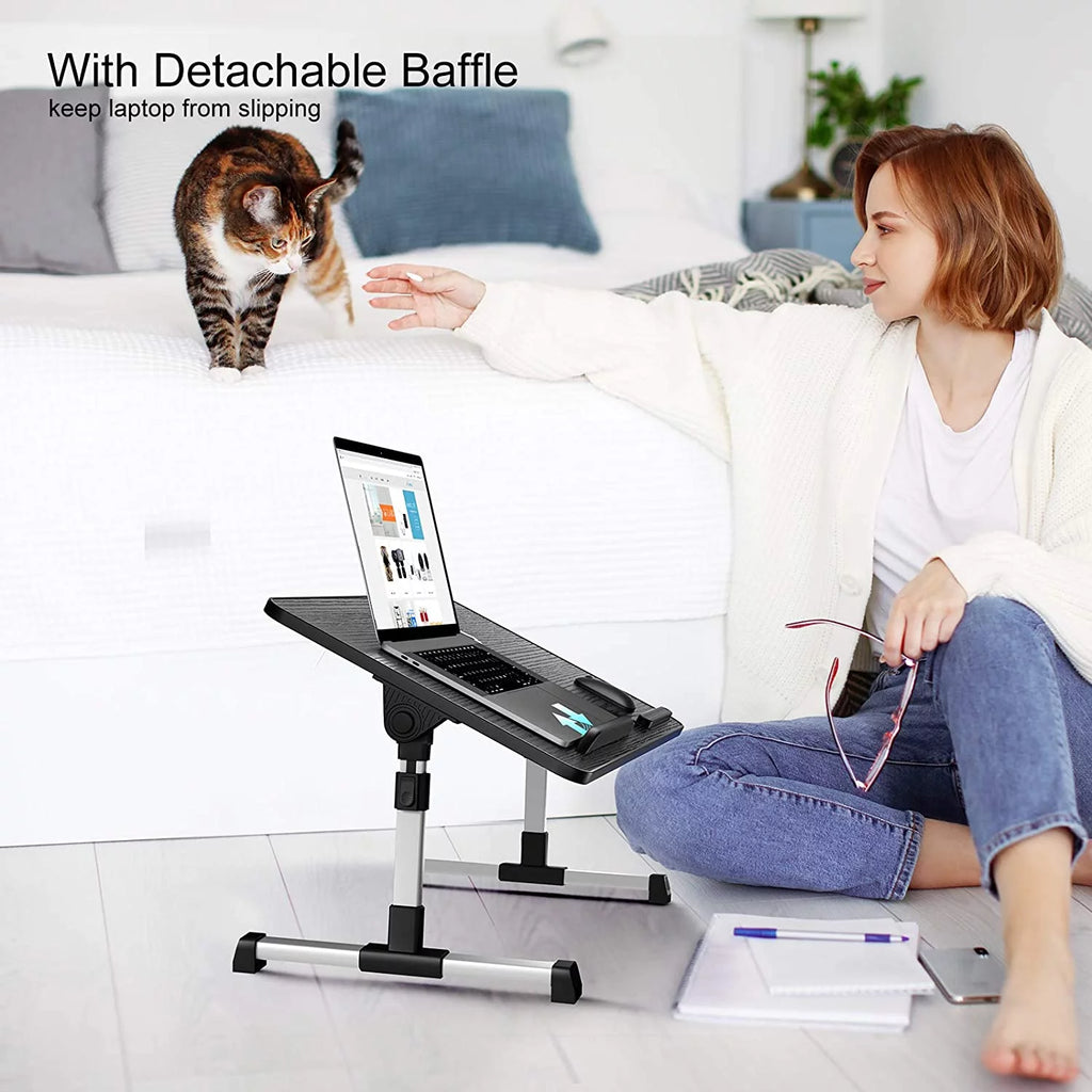 Adjustable Laptop Desk with Cooling Fan (Black) V675