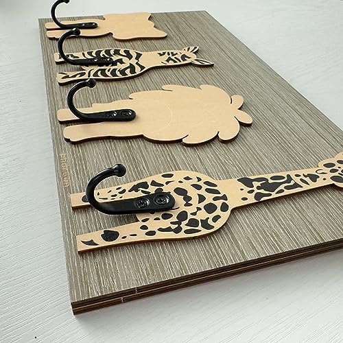 Tiger Wooden Animal Coat Rack Wall Hooks Z5347