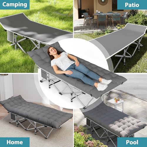 2 Pack Heavy Duty Folding Camping Cot with Carry Bag G23890