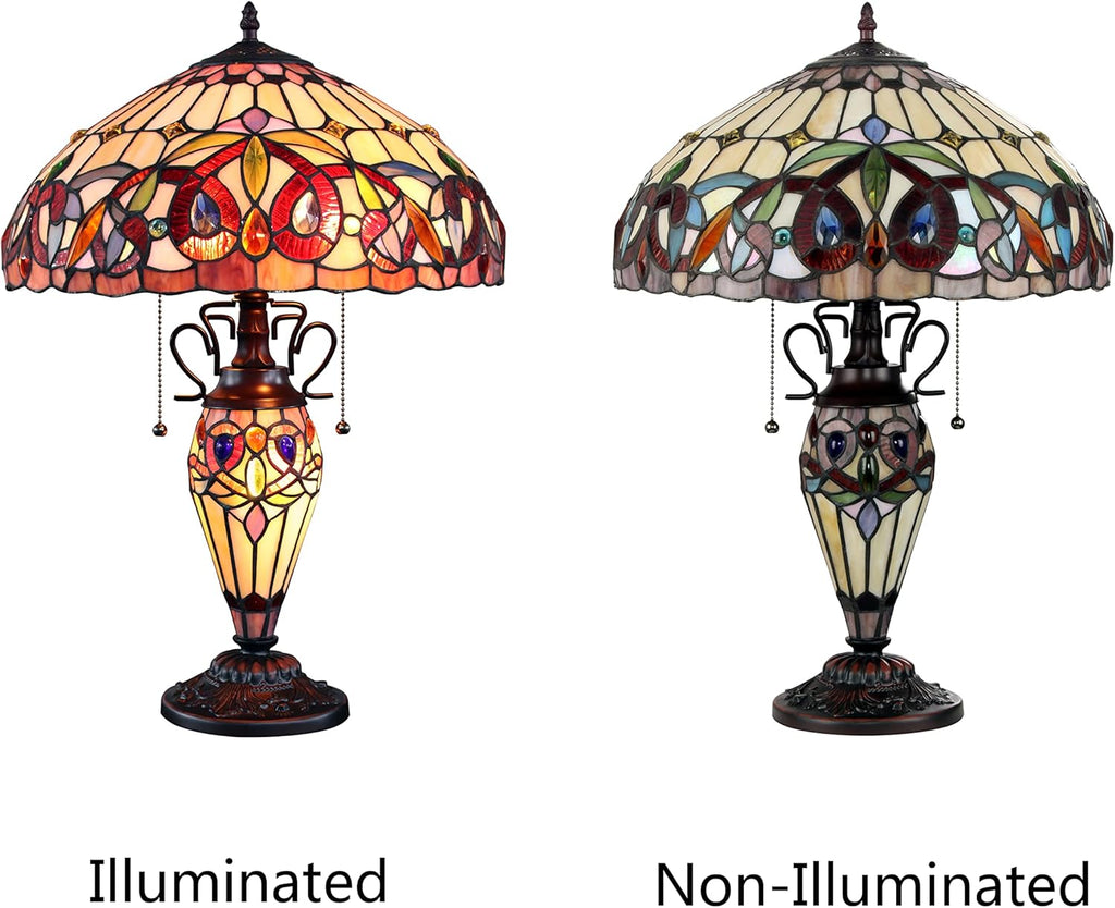 Dark Bronze 3 Light Double Lit Table Lamp 16" Shade Z524880