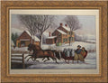 Gold Ornate Wood Framed Canvas Art N5355