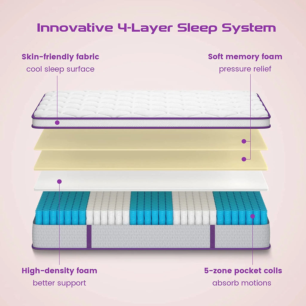 Queen Size 10 inch Hybrid Memory Foam Mattress T578