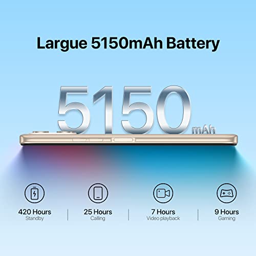 Unlocked Smartphone, 3GB+32GB 256GB Expandable, 5150mAh Battery, 6.52" Full Screen, 13MP Camera Q100