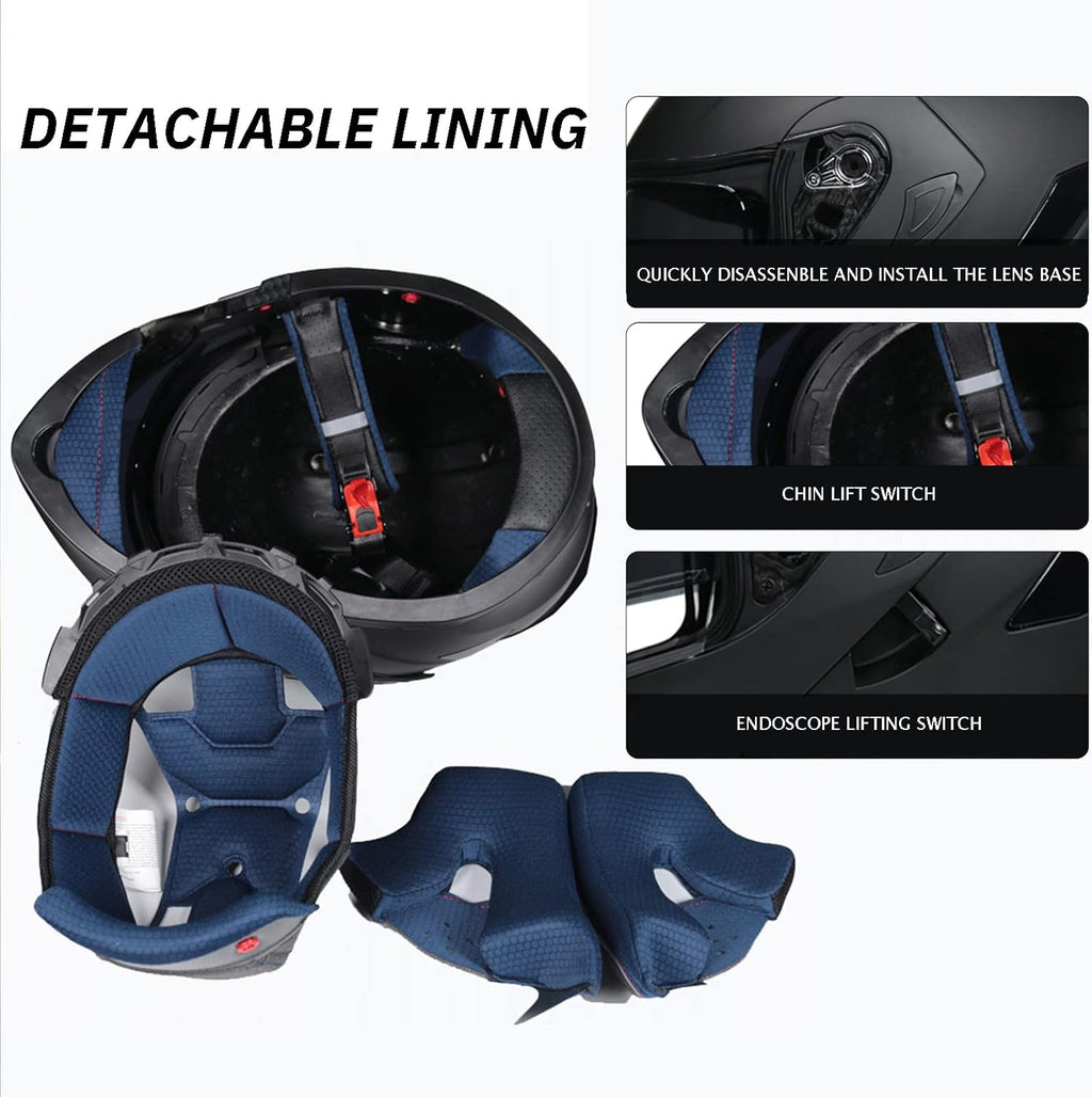 Full Face Flip Up Modular Dual Visor Motorcycle Helmet U136