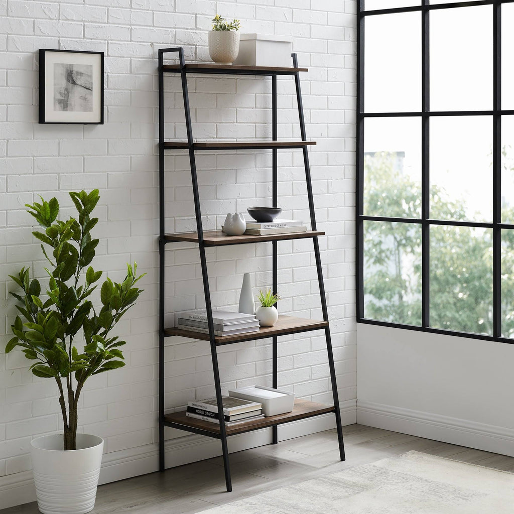 72-Inch Open Ladder Bookshelf Grey Wash K376554