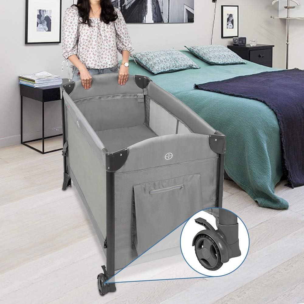 3 in 1 Baby Bedside Sleeper with Mattress and Carry Bag N552299
