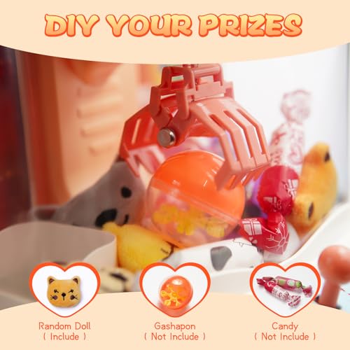 Mini Claw Machine with Music & Lights, 10 Dolls and Game Coins M761