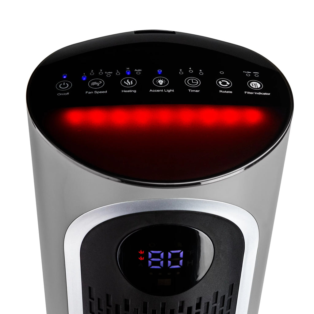 Gray 2 in 1 Air Purifier & Heater with HEPA Filtration X891