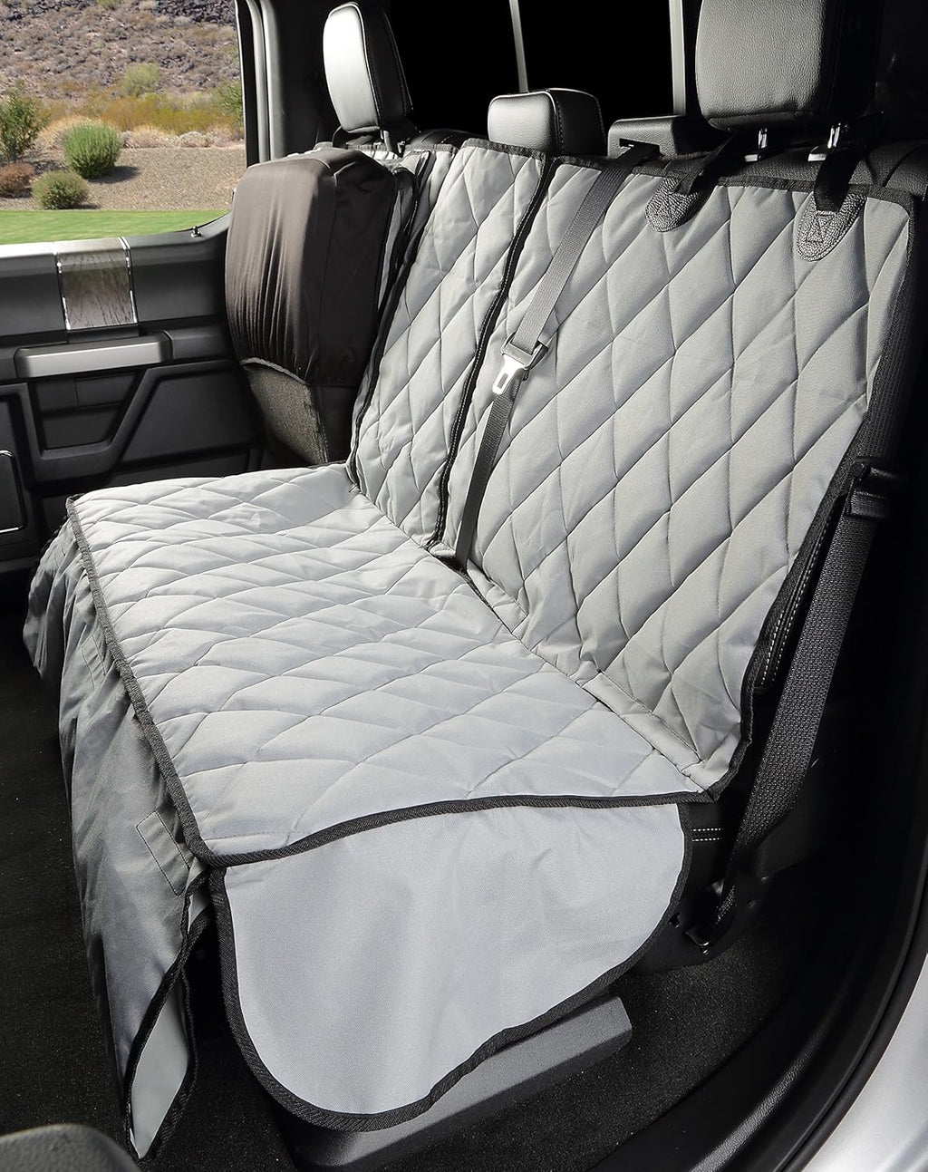 Crew Cab Truck Rear Bench Seat Cover with Hammock Q556
