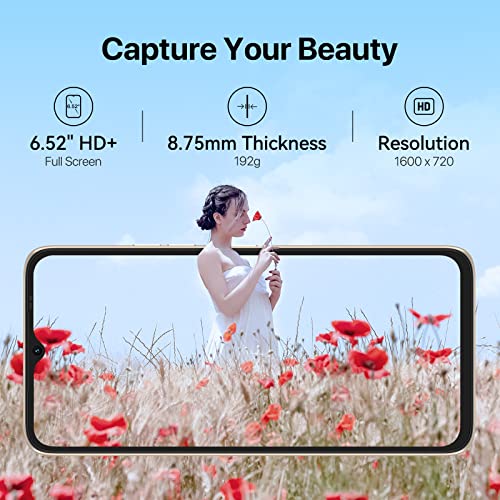 Unlocked Smartphone, 3GB+32GB 256GB Expandable, 5150mAh Battery, 6.52" Full Screen, 13MP Camera Q100