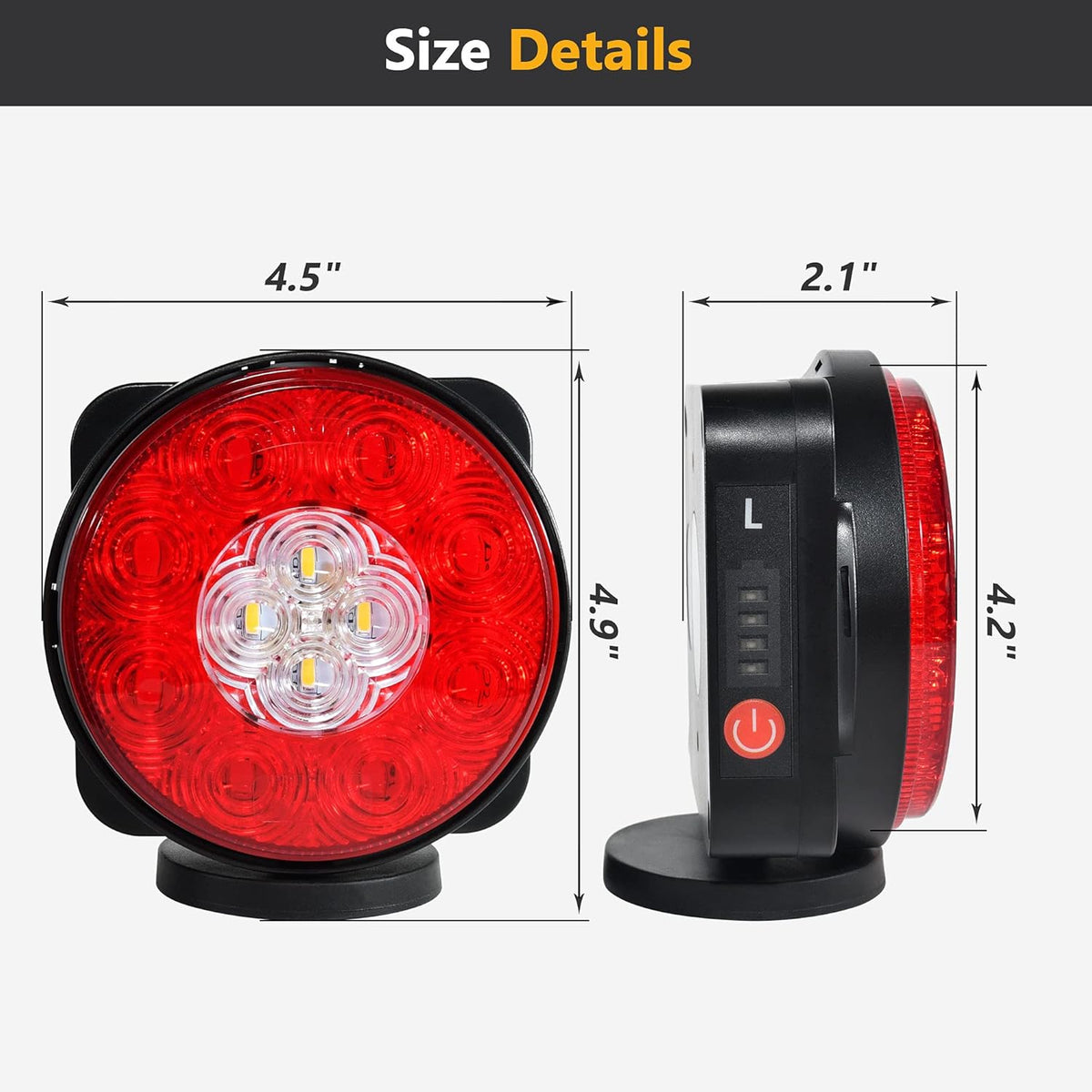 Magnetic Rechargeable Trailer LED Lights Kit with 7 Way RV Connector S930