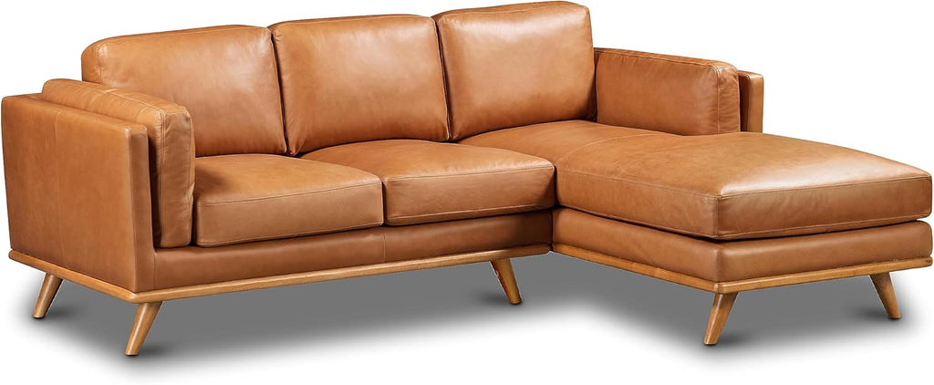 Saddle Tan Right-Facing Sofa Sectional, 90 inches X395