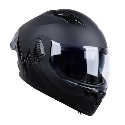 Matt Black Medium Full Face Modular Motorcycle Helmet S45428