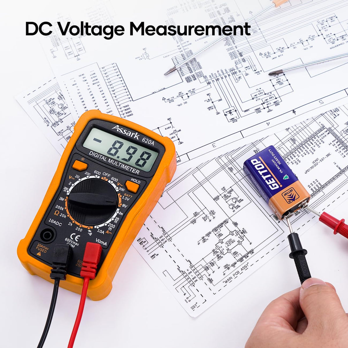 2000 Counts Digital Multimeter with Backlit LCD Display E559