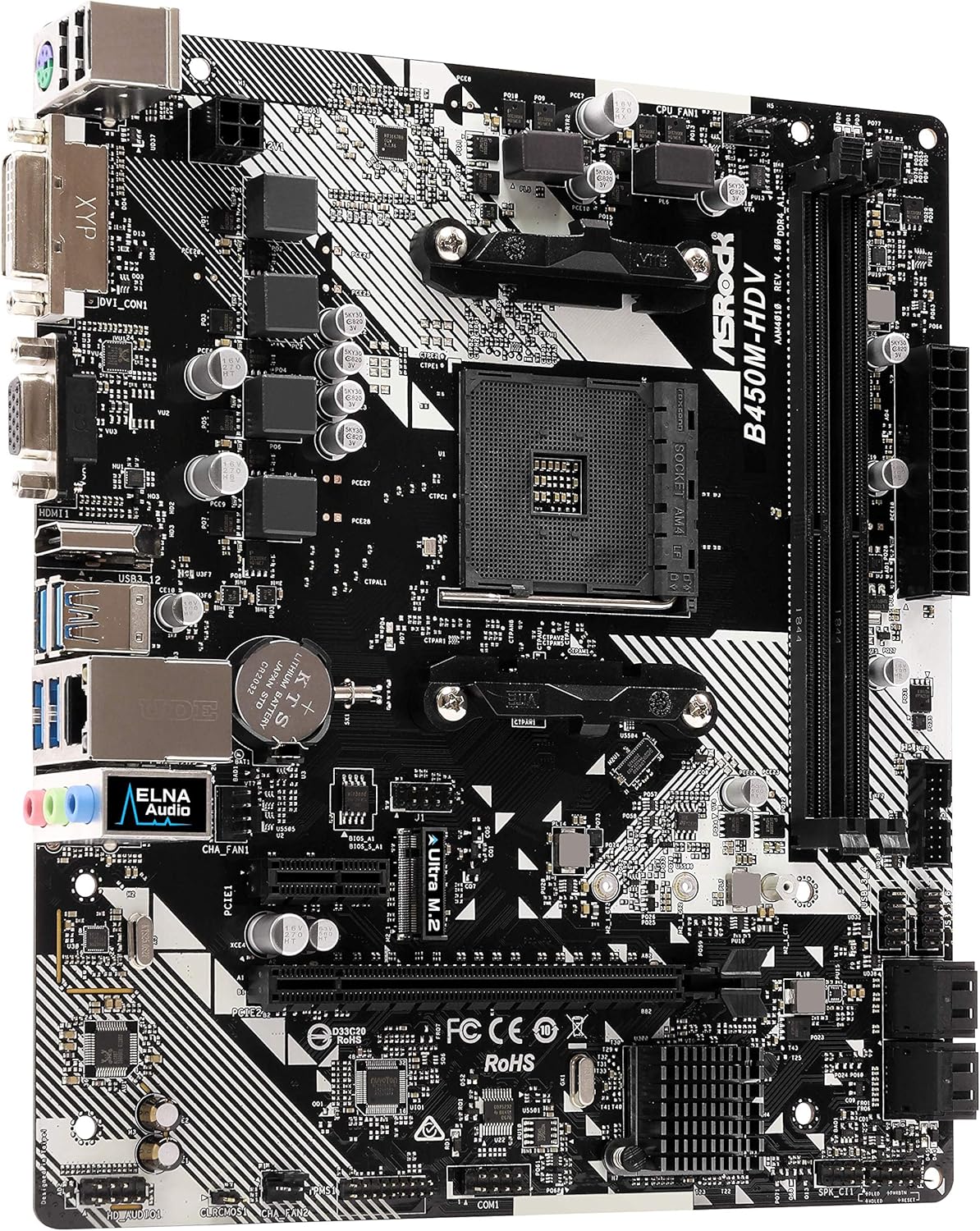 Micro ATX AMD Motherboard & 500W 80+ White Certified PSU M124