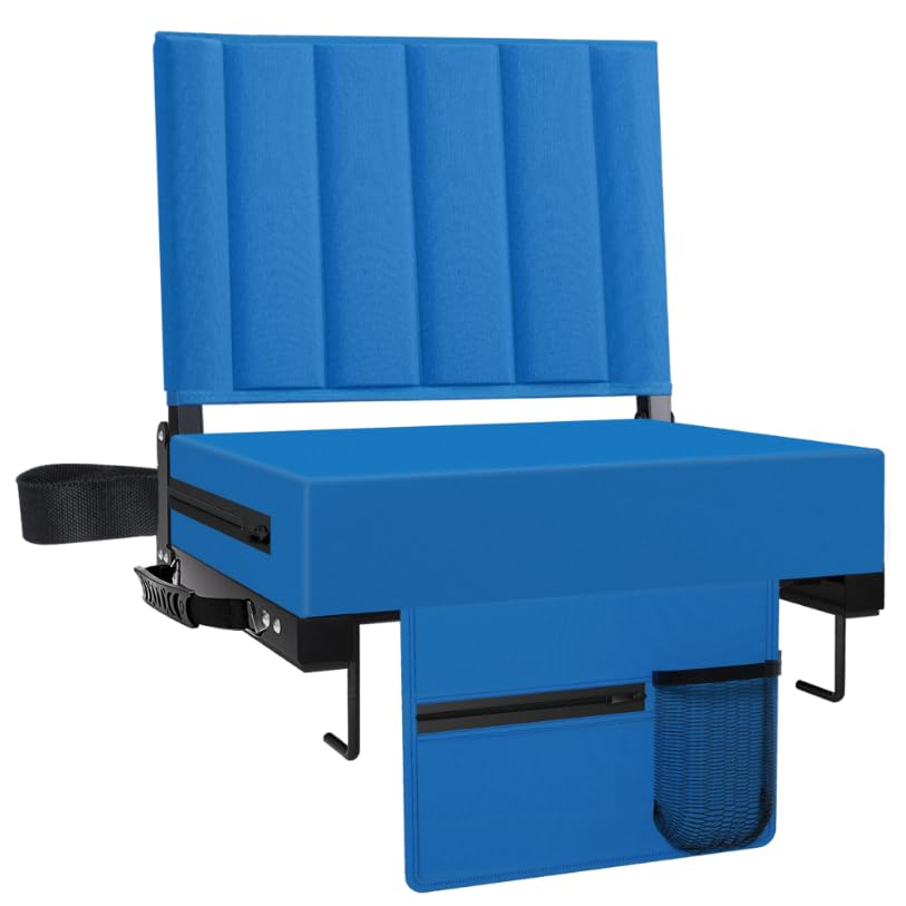 Black Padded Portable Folding Stadium Chair (2pcs) U767525