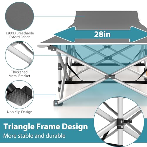 2 Pack Heavy Duty Folding Camping Cot with Carry Bag G23890