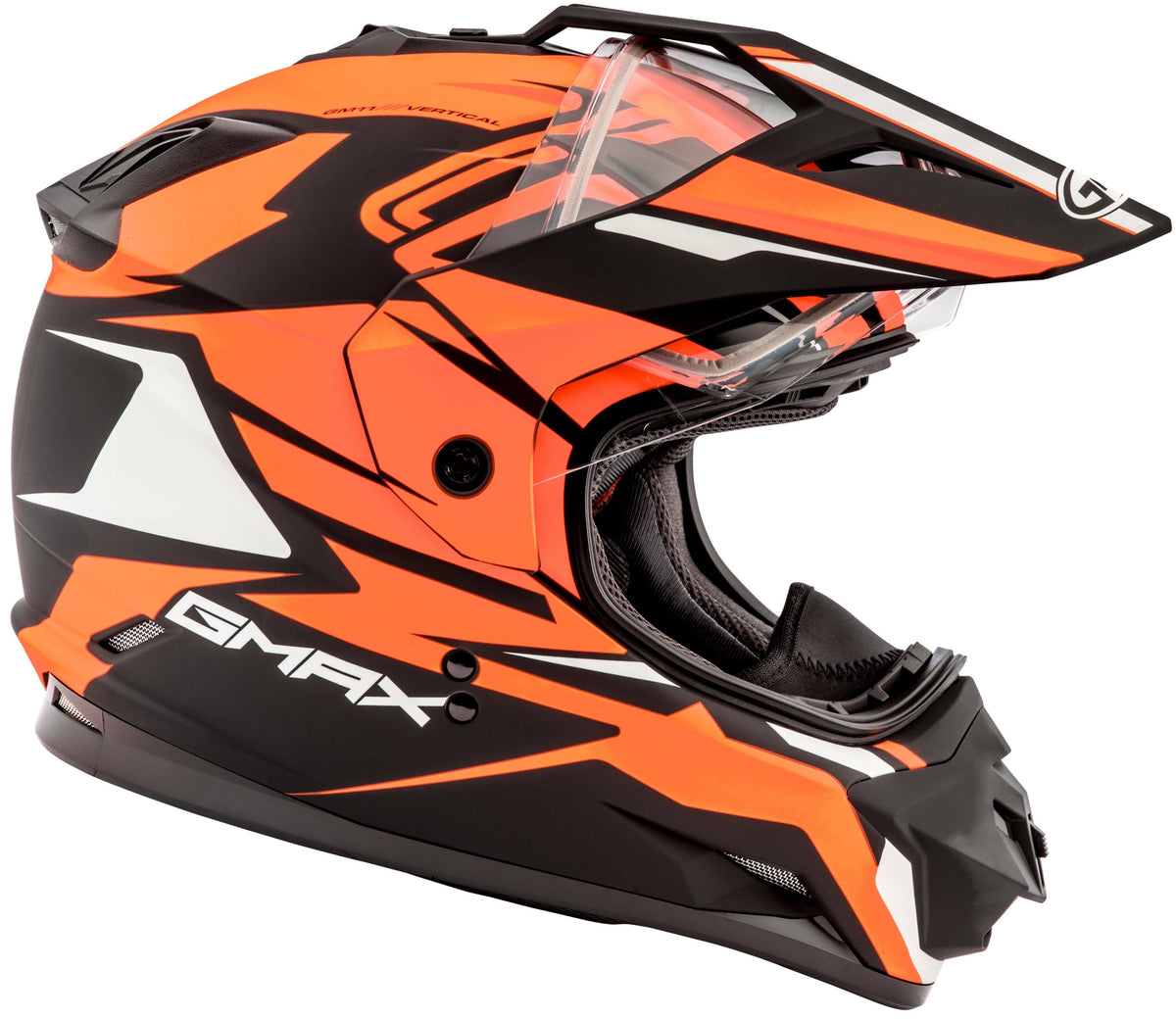 Matte Black Hi-Vis Orange Dual-Sport Helmet U333