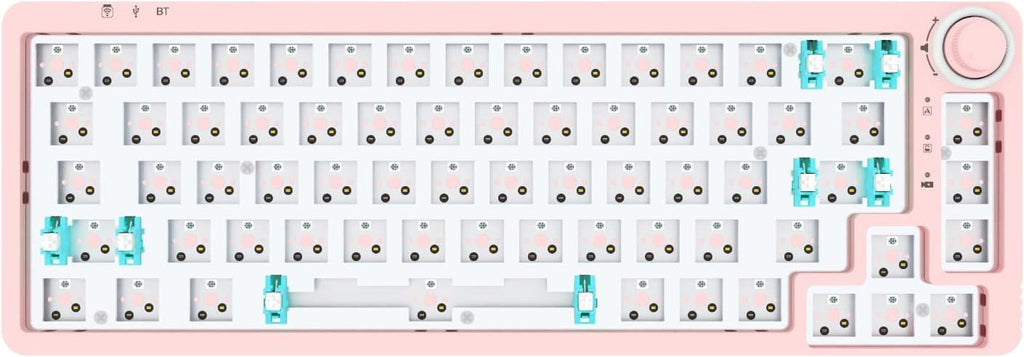 White 67 Keys Hot Swappable Mechanical Keyboard S6136