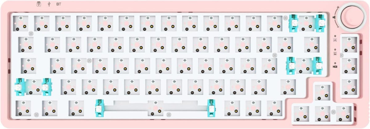 White 67 Keys Hot Swappable Mechanical Keyboard S6136