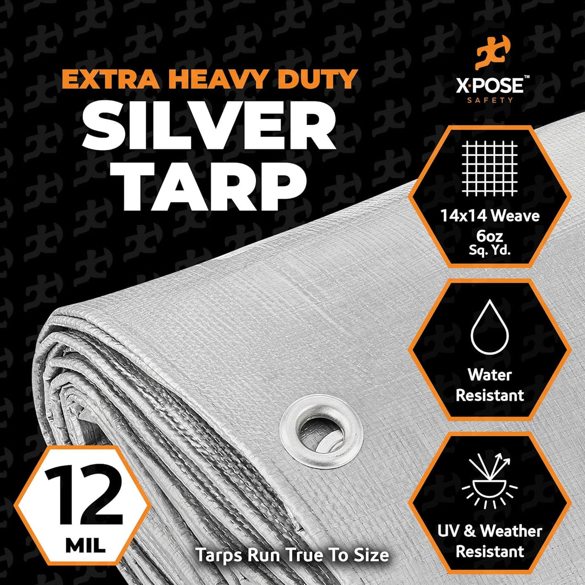 Silver Poly Tarp 30' X 50' 12 Mil Polyethylene G2743