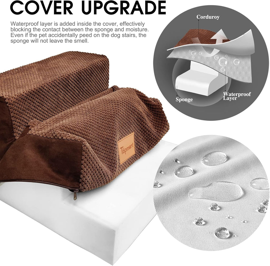 High Density Foam Pet Stairs with Anti-Slip Waterproof Cover, 11.8" H Q6612