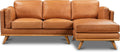 Saddle Tan Right-Facing Sofa Sectional, 90 inches X395