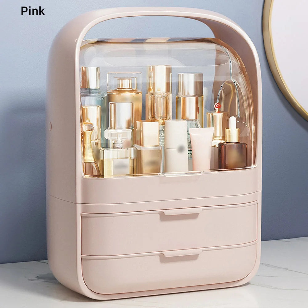 Pink Makeup Storage Box With Drawer H8742