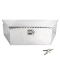 Heavy Duty Aluminum Diamond Plate Trailer Tongue Box with Lock and Keys, Silver, 39 x 16.5 x 12 Inches F3955