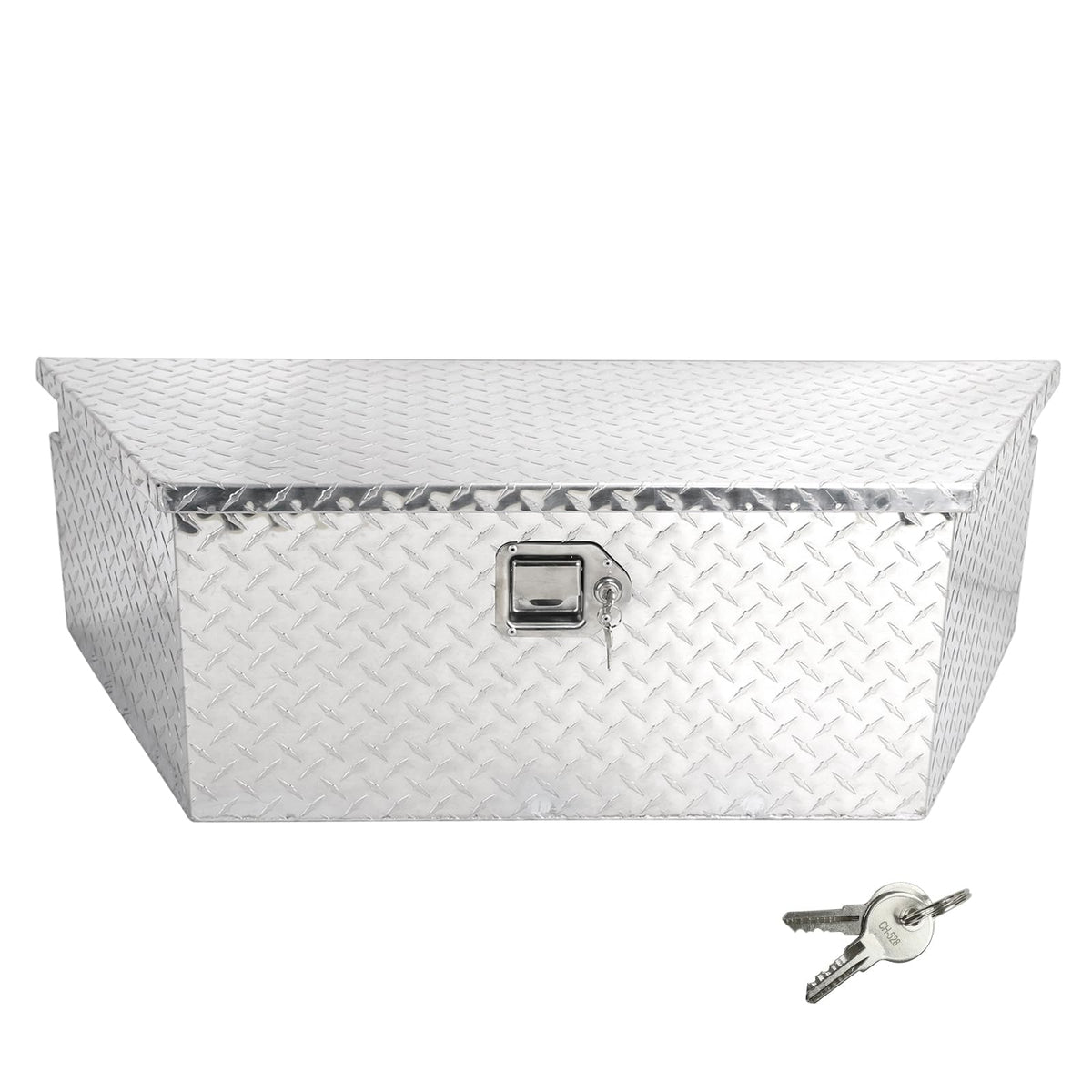 Heavy Duty Aluminum Diamond Plate Trailer Tongue Box with Lock and Keys, Silver, 39 x 16.5 x 12 Inches F3955