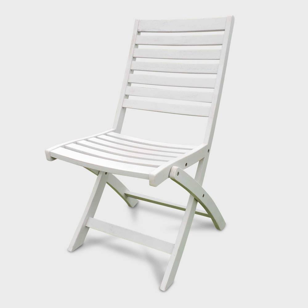 White Acacia Folding Patio Chair Set of 2 P609871