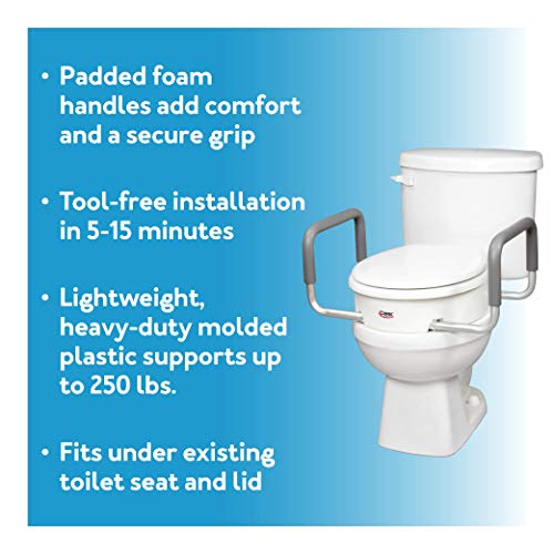 3.5 Inch Raised Toilet Seat with Arms White O614158