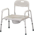Heavy Duty Bedside Commode, Extra Wide Seat, White Y838849
