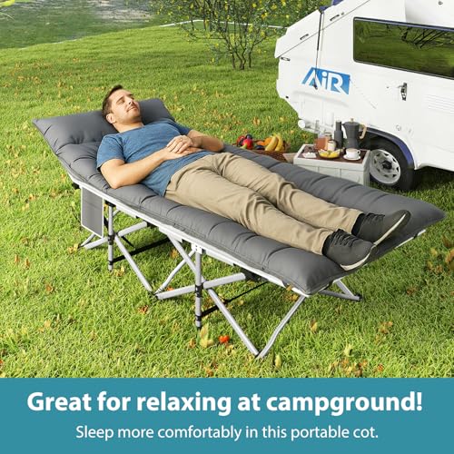 2 Pack Heavy Duty Folding Camping Cot with Carry Bag G23890