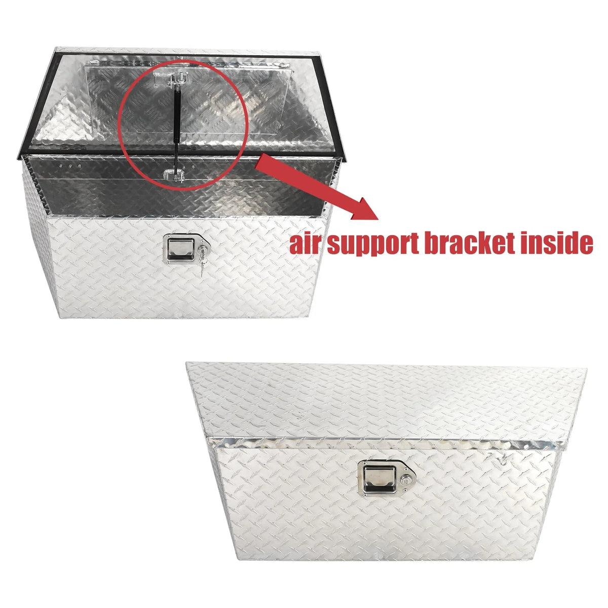 Heavy Duty Aluminum Diamond Plate Trailer Tongue Box with Lock and Keys, Silver, 39 x 16.5 x 12 Inches F3955