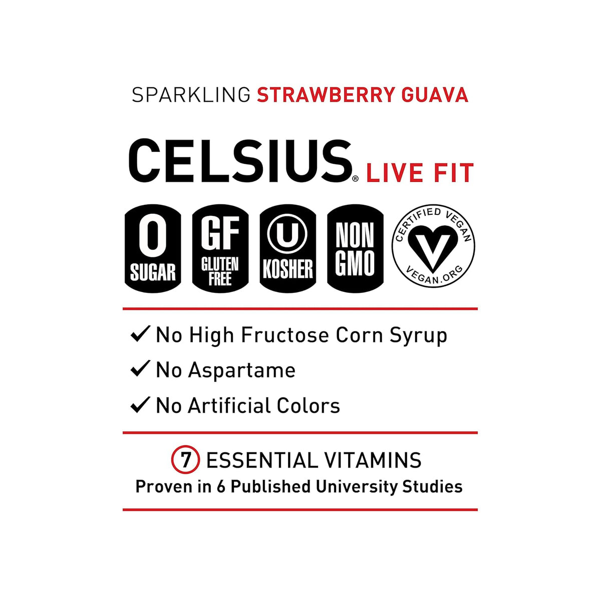 Strawberry Guava Energy Drink, 12 Fl Oz (Pack of 24) N732