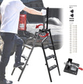 45" Foldable Pickup Truck Tailgate Ladder with Grab Handle, Heavy Duty Folding Tailgate Step Ladder I6647